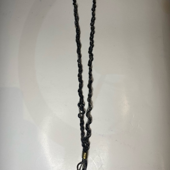 Twisted blackened chain necklace. Mala style length. Statement piece ! - Picture 6 of 7
